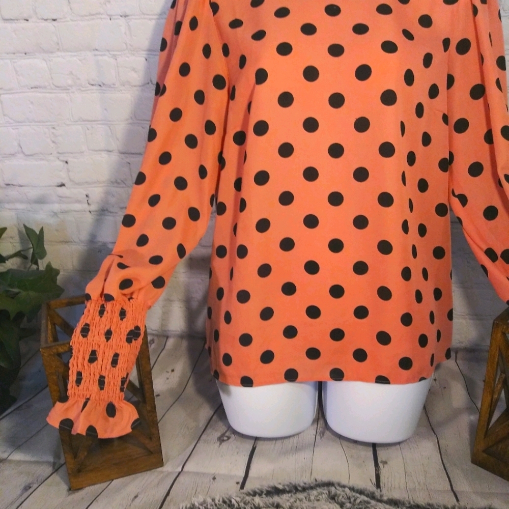 Women's Pink & Black Polka Dot Shirt